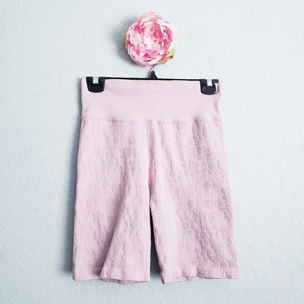 OFFLINE by Aerie Pink Floral Embossed Biker Shorts